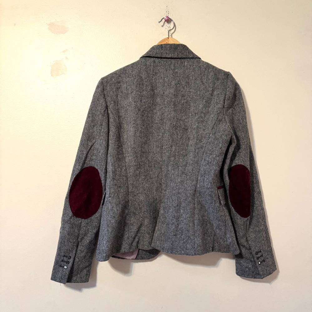 Zara Basic Houndstooth Blazer Jacket Gray Purple … - image 6